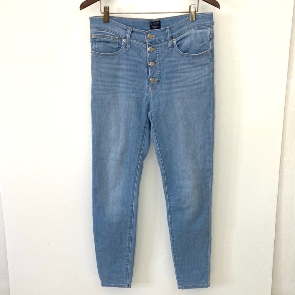 J. Crew Factory High-Rise Skinny Jeans Light Wash Button Fly Sz 28